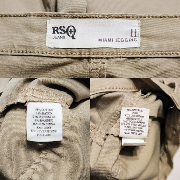 RSQ Miami Khaki Low Rise Skinny Jegging Jeans Size 11 - Picture 10 of 12